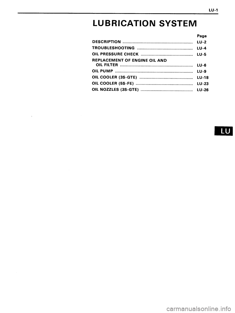 TOYOTA MR-2 1991 Factory Repair Manual TOYOTA MR-2 1991 Factory Repair Manual