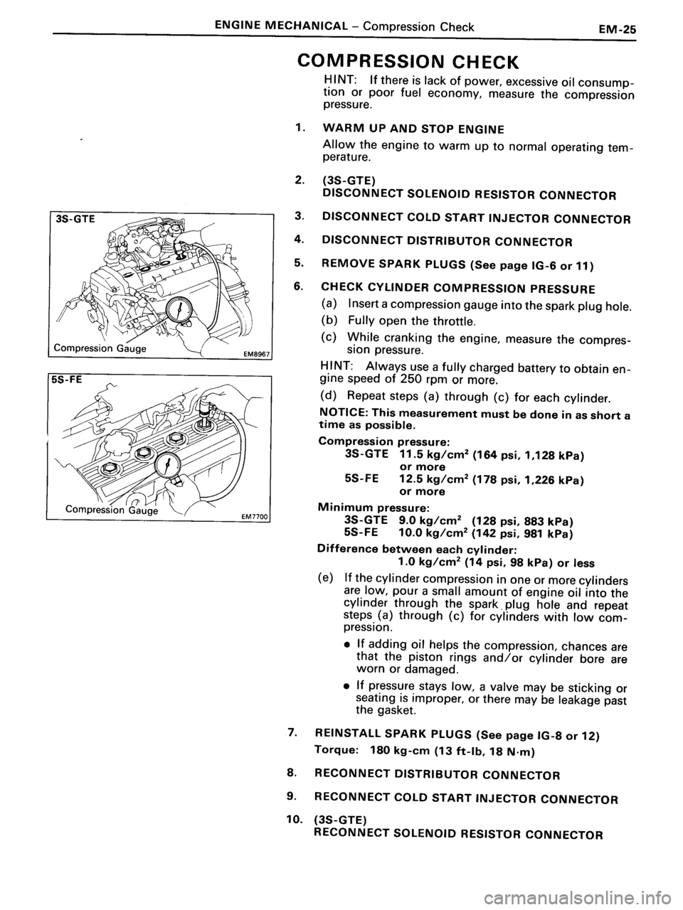 TOYOTA MR-2 1991 Factory Workshop Manual TOYOTA MR-2 1991 Factory Workshop Manual