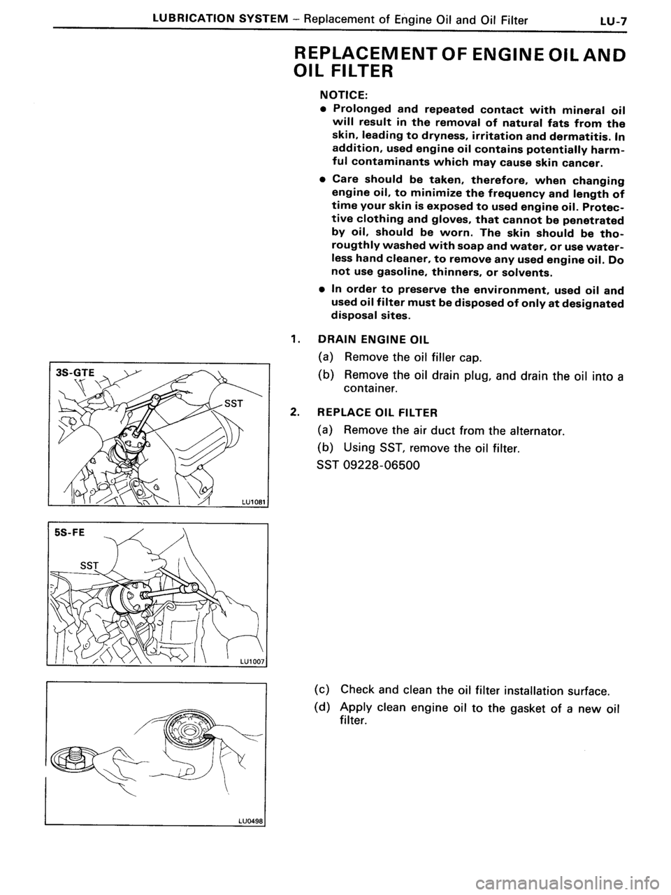 TOYOTA MR-2 1991 Factory Repair Manual TOYOTA MR-2 1991 Factory Repair Manual