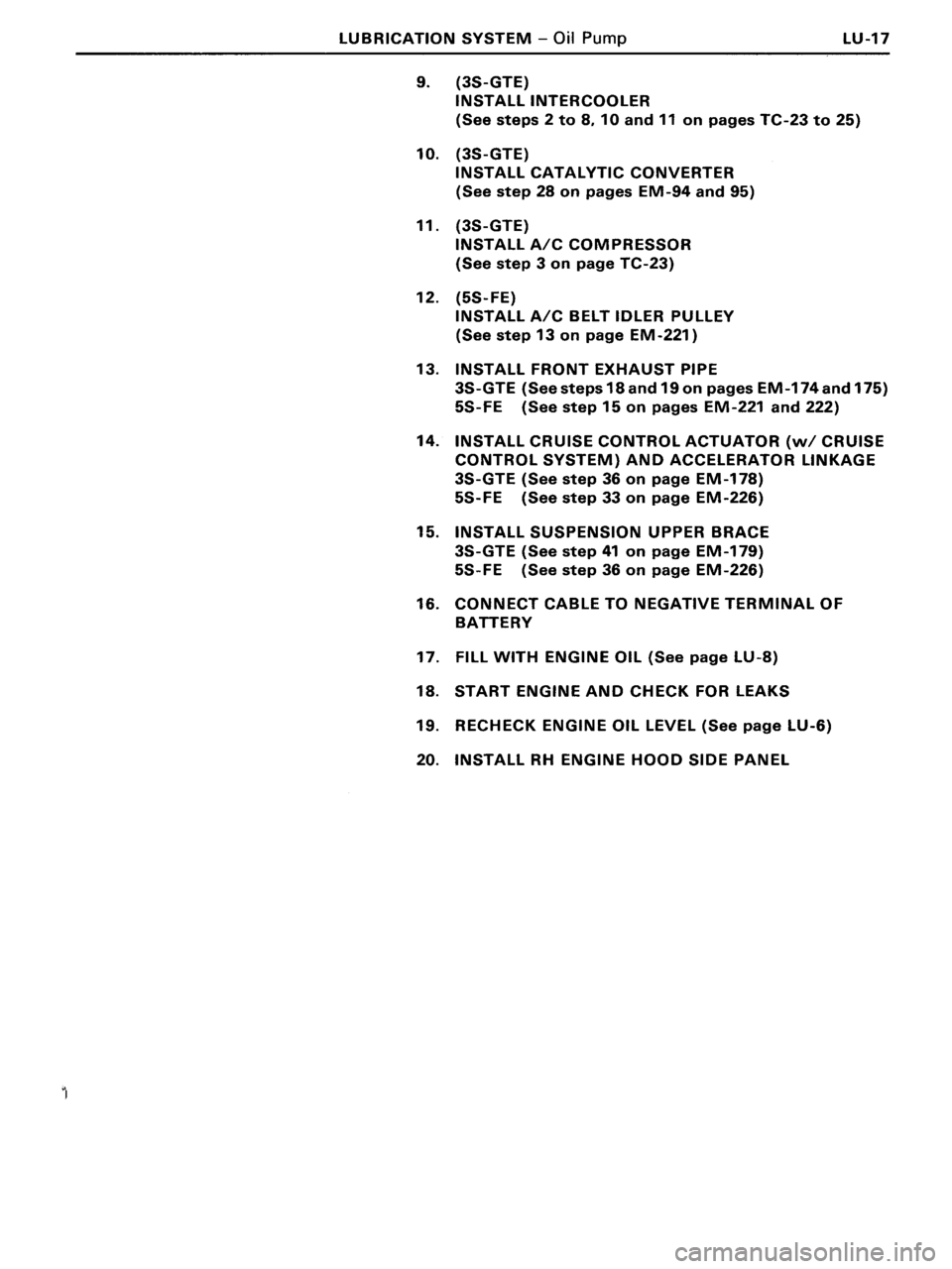 TOYOTA MR-2 1991 Factory Repair Manual TOYOTA MR-2 1991 Factory Repair Manual