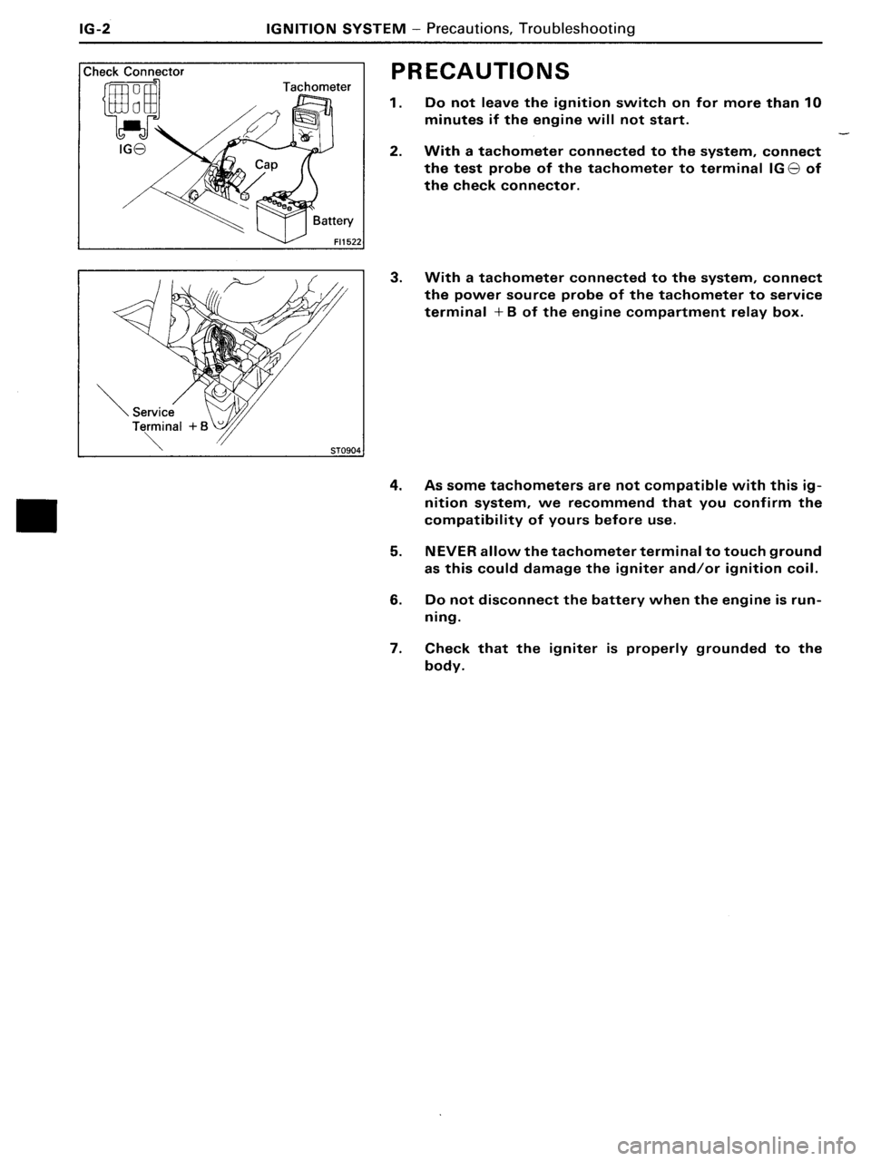 TOYOTA MR-2 1991 Factory Repair Manual TOYOTA MR-2 1991 Factory Repair Manual