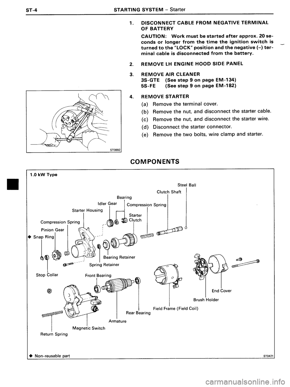 TOYOTA MR-2 1991 Factory Repair Manual TOYOTA MR-2 1991 Factory Repair Manual