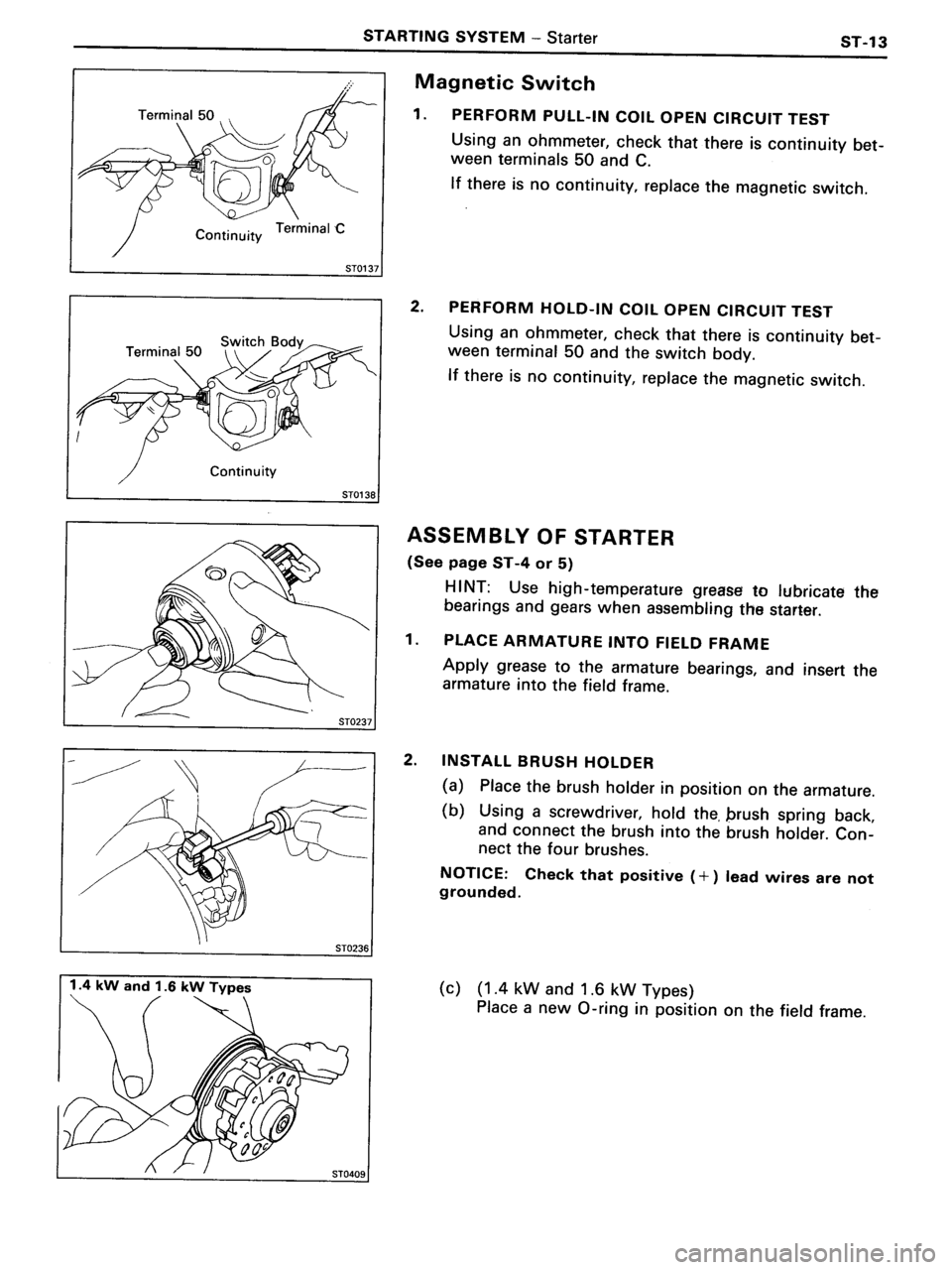 TOYOTA MR-2 1991 Factory Repair Manual TOYOTA MR-2 1991 Factory Repair Manual