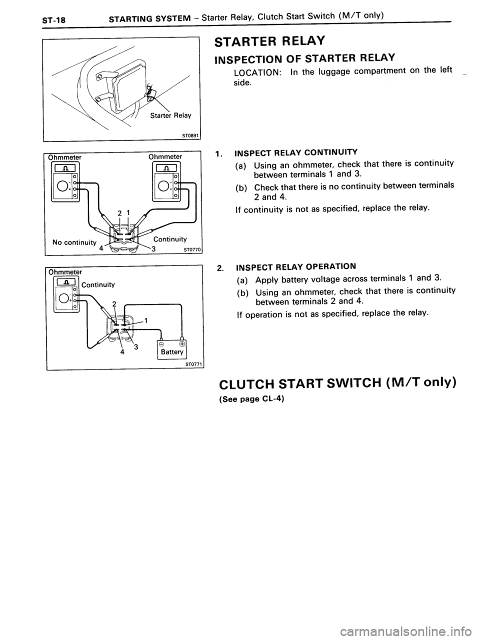 TOYOTA MR-2 1991 Factory Repair Manual TOYOTA MR-2 1991 Factory Repair Manual