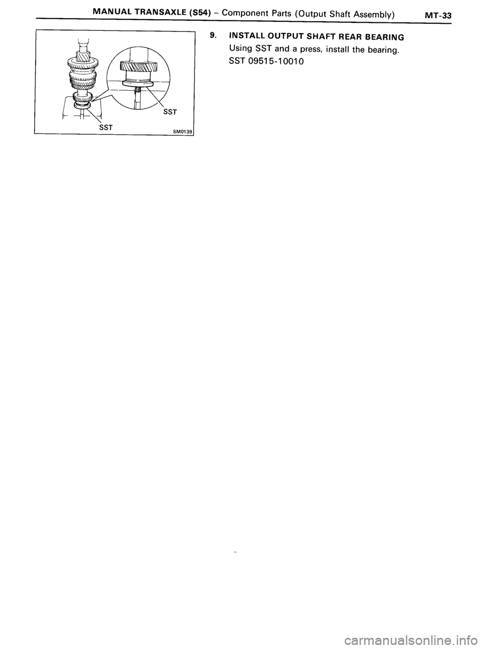 TOYOTA MR-2 1991  Factory Repair Manual 