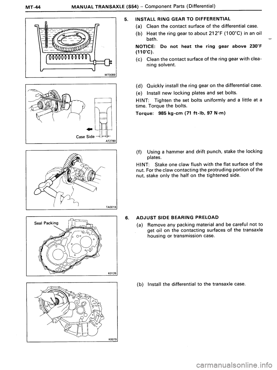 TOYOTA MR-2 1991 Factory Repair Manual TOYOTA MR-2 1991 Factory Repair Manual