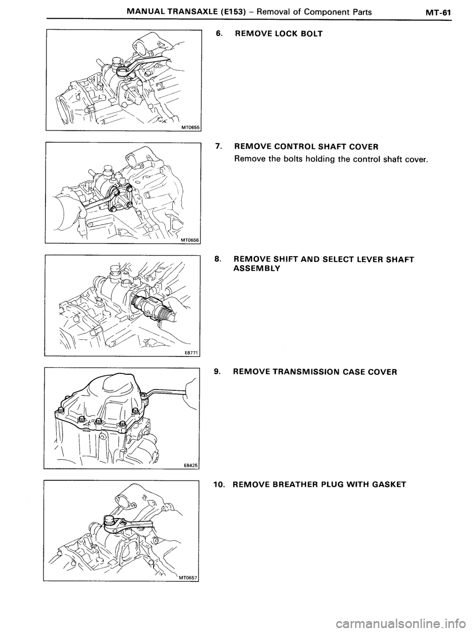 TOYOTA MR-2 1991 Factory Repair Manual TOYOTA MR-2 1991 Factory Repair Manual