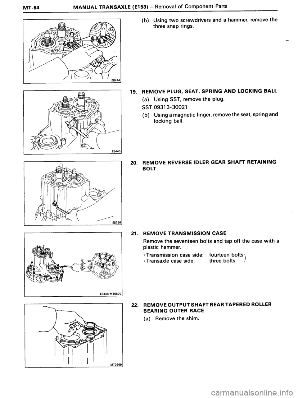 TOYOTA MR-2 1991 Factory Repair Manual TOYOTA MR-2 1991 Factory Repair Manual