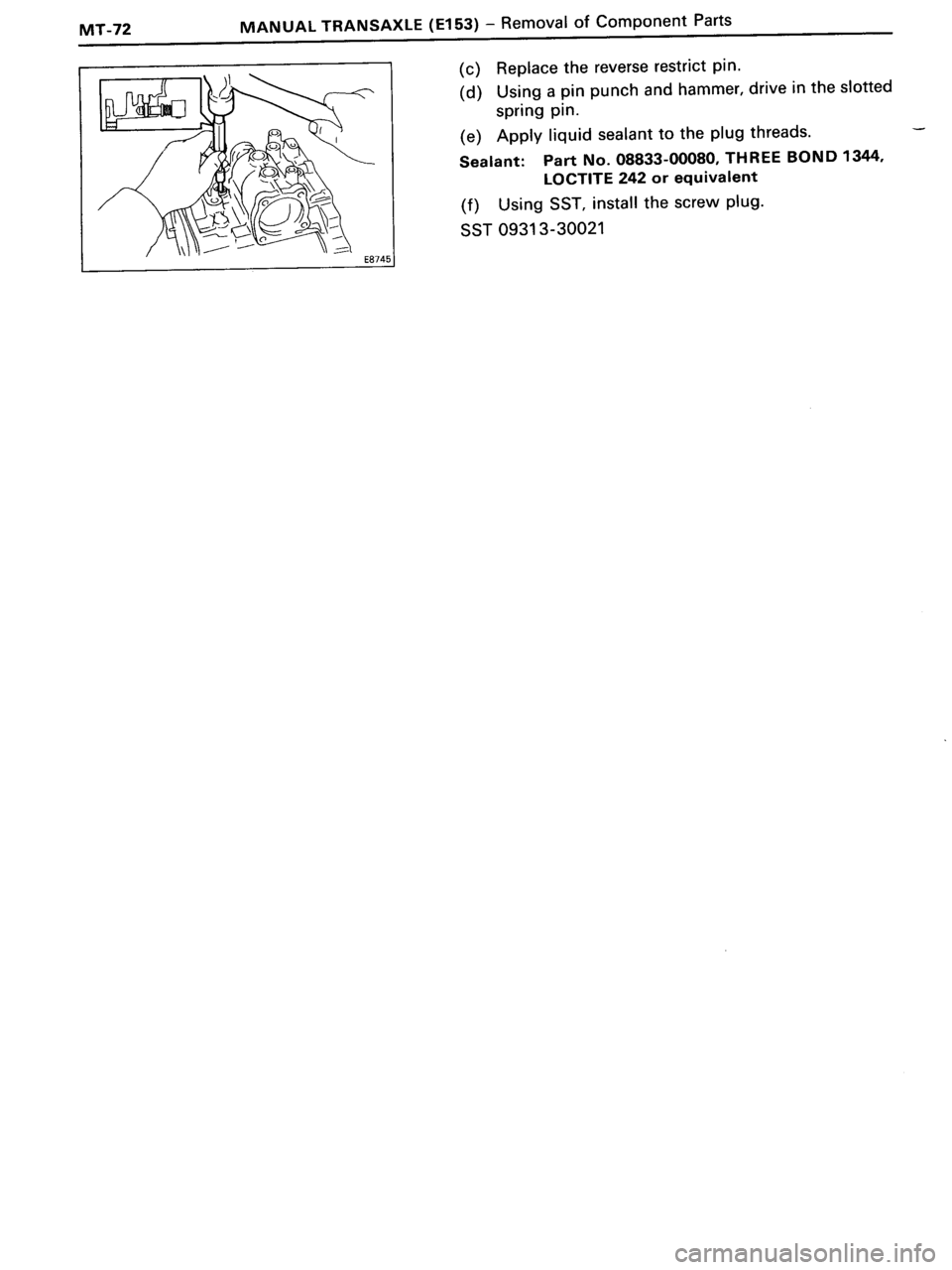 TOYOTA MR-2 1991 Factory Repair Manual TOYOTA MR-2 1991 Factory Repair Manual