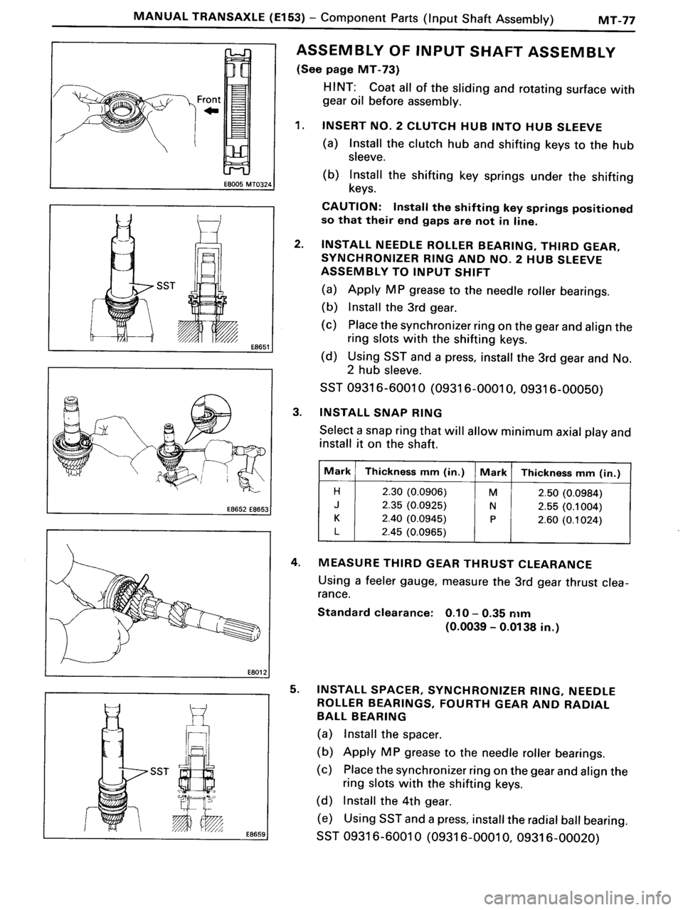 TOYOTA MR-2 1991 Factory Repair Manual TOYOTA MR-2 1991 Factory Repair Manual