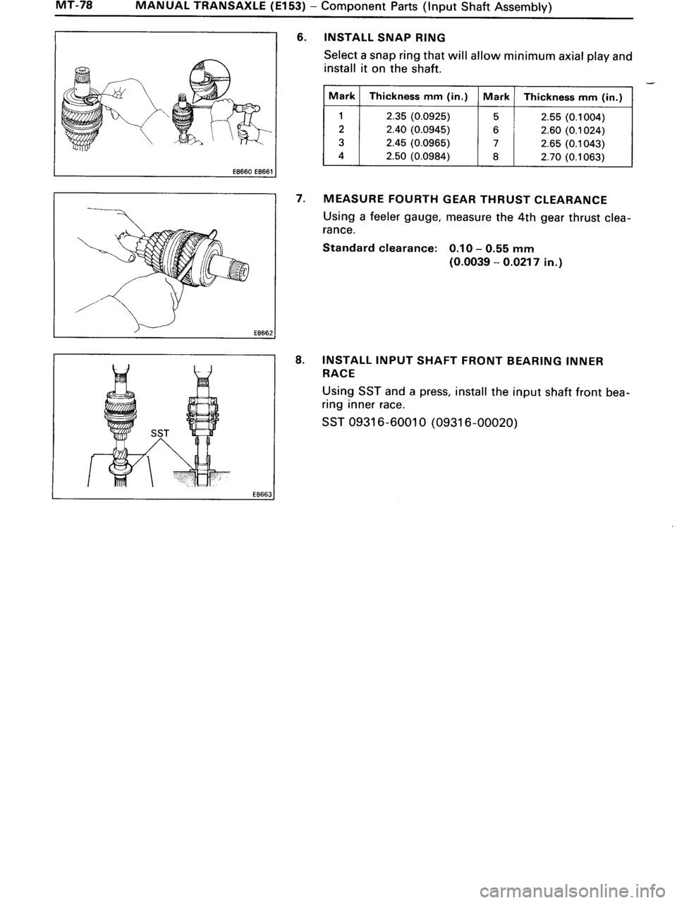 TOYOTA MR-2 1991 Factory Repair Manual TOYOTA MR-2 1991 Factory Repair Manual