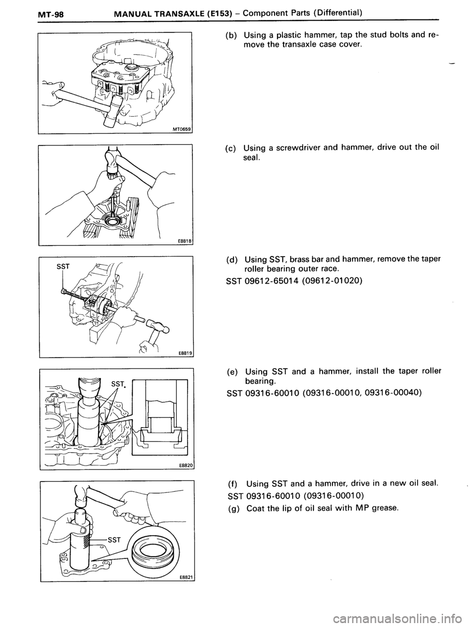 TOYOTA MR-2 1991 Factory Repair Manual TOYOTA MR-2 1991 Factory Repair Manual
