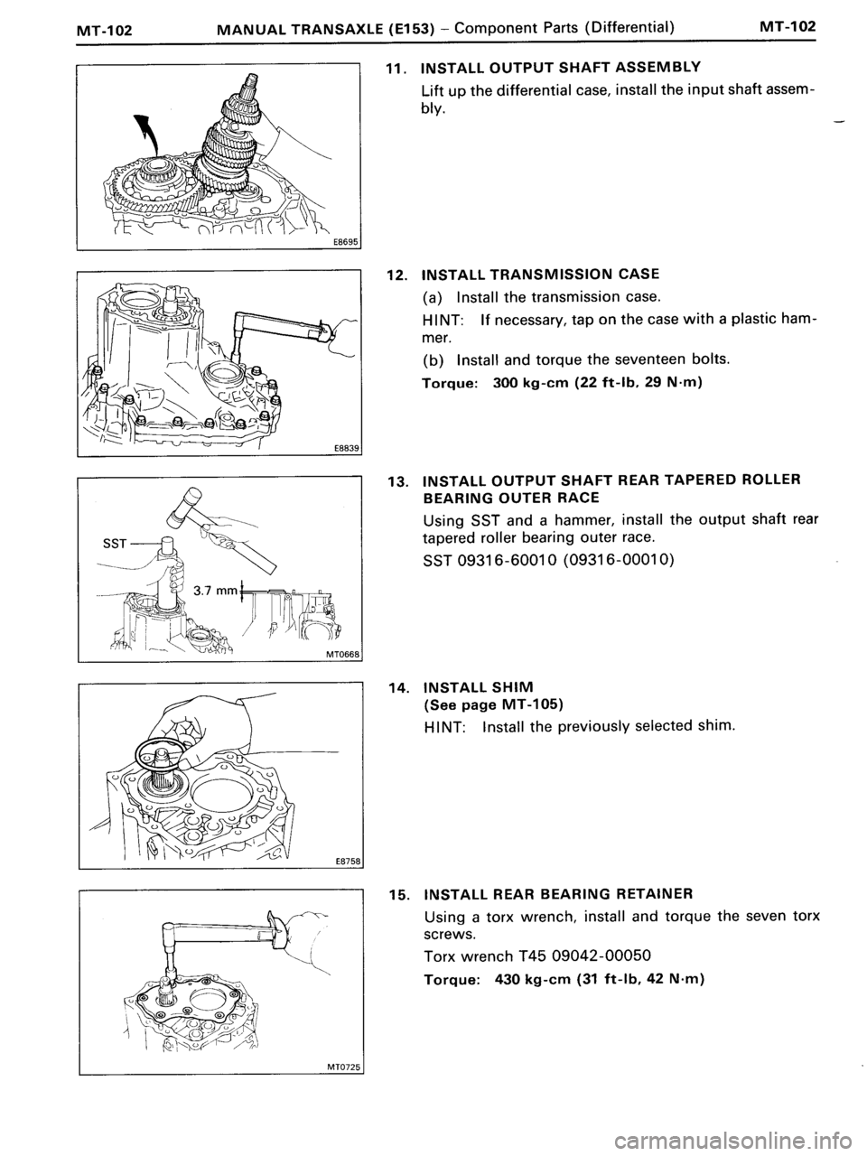 TOYOTA MR-2 1991 Factory Repair Manual TOYOTA MR-2 1991 Factory Repair Manual