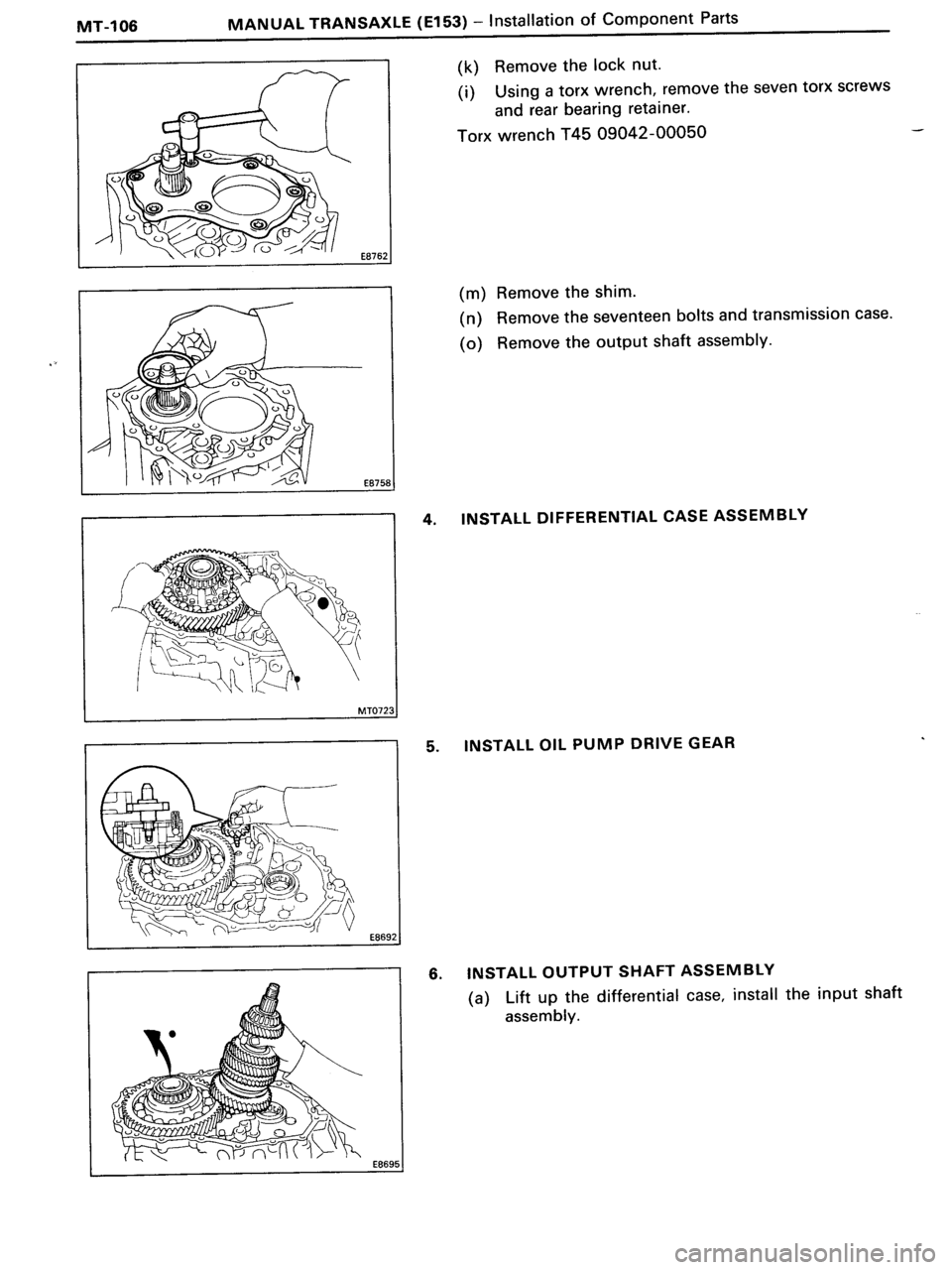TOYOTA MR-2 1991 Factory Repair Manual TOYOTA MR-2 1991 Factory Repair Manual