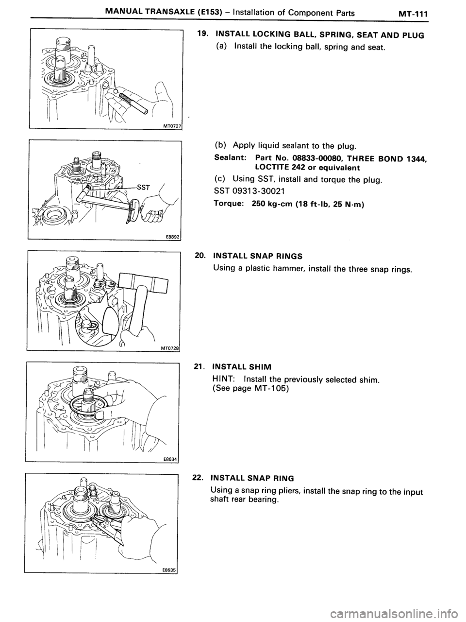 TOYOTA MR-2 1991 Factory Repair Manual TOYOTA MR-2 1991 Factory Repair Manual