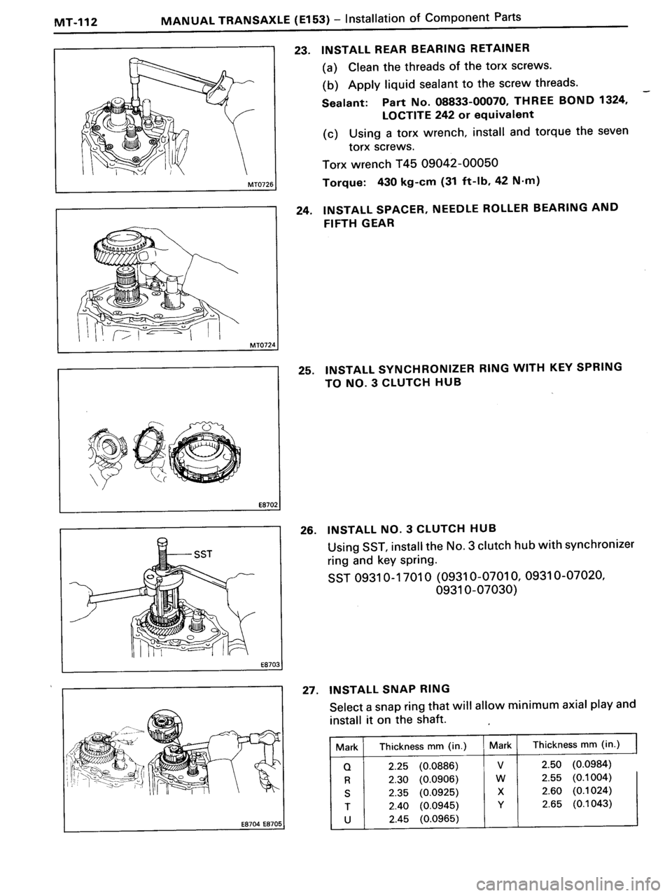 TOYOTA MR-2 1991 Factory Repair Manual TOYOTA MR-2 1991 Factory Repair Manual