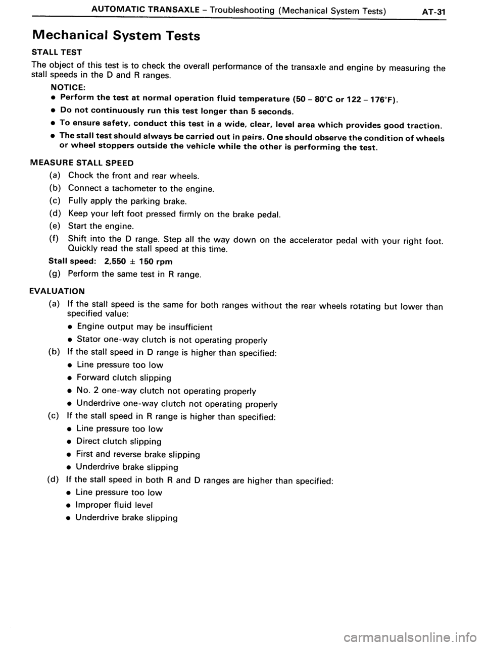 TOYOTA MR-2 1991 Factory Repair Manual TOYOTA MR-2 1991 Factory Repair Manual