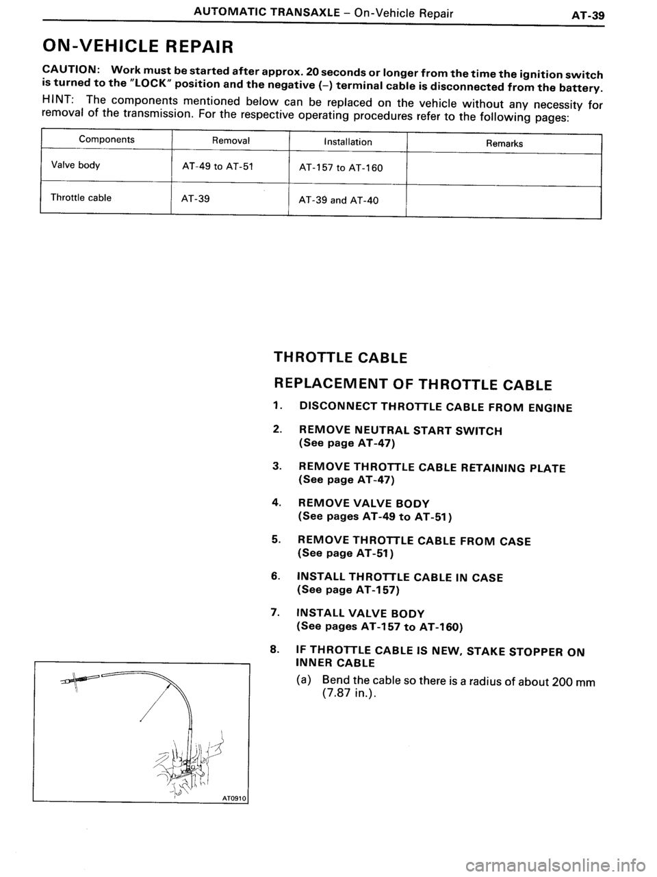 TOYOTA MR-2 1991 Factory Repair Manual TOYOTA MR-2 1991 Factory Repair Manual