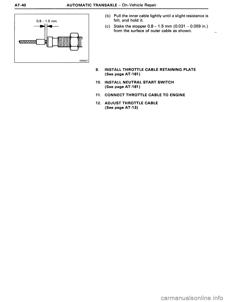 TOYOTA MR-2 1991 Factory Repair Manual TOYOTA MR-2 1991 Factory Repair Manual