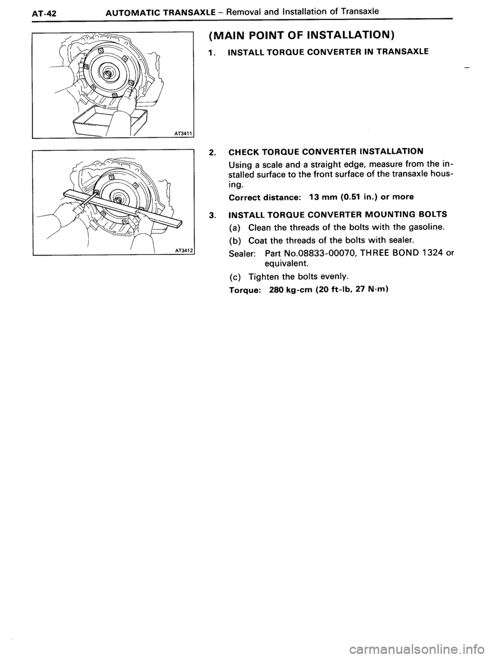 TOYOTA MR-2 1991 Factory Repair Manual TOYOTA MR-2 1991 Factory Repair Manual
