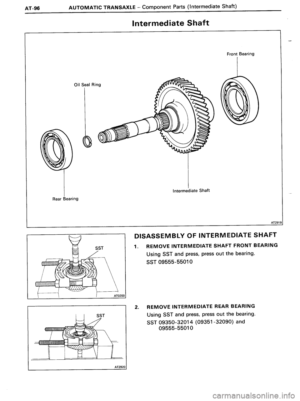 TOYOTA MR-2 1991 Factory Repair Manual TOYOTA MR-2 1991 Factory Repair Manual