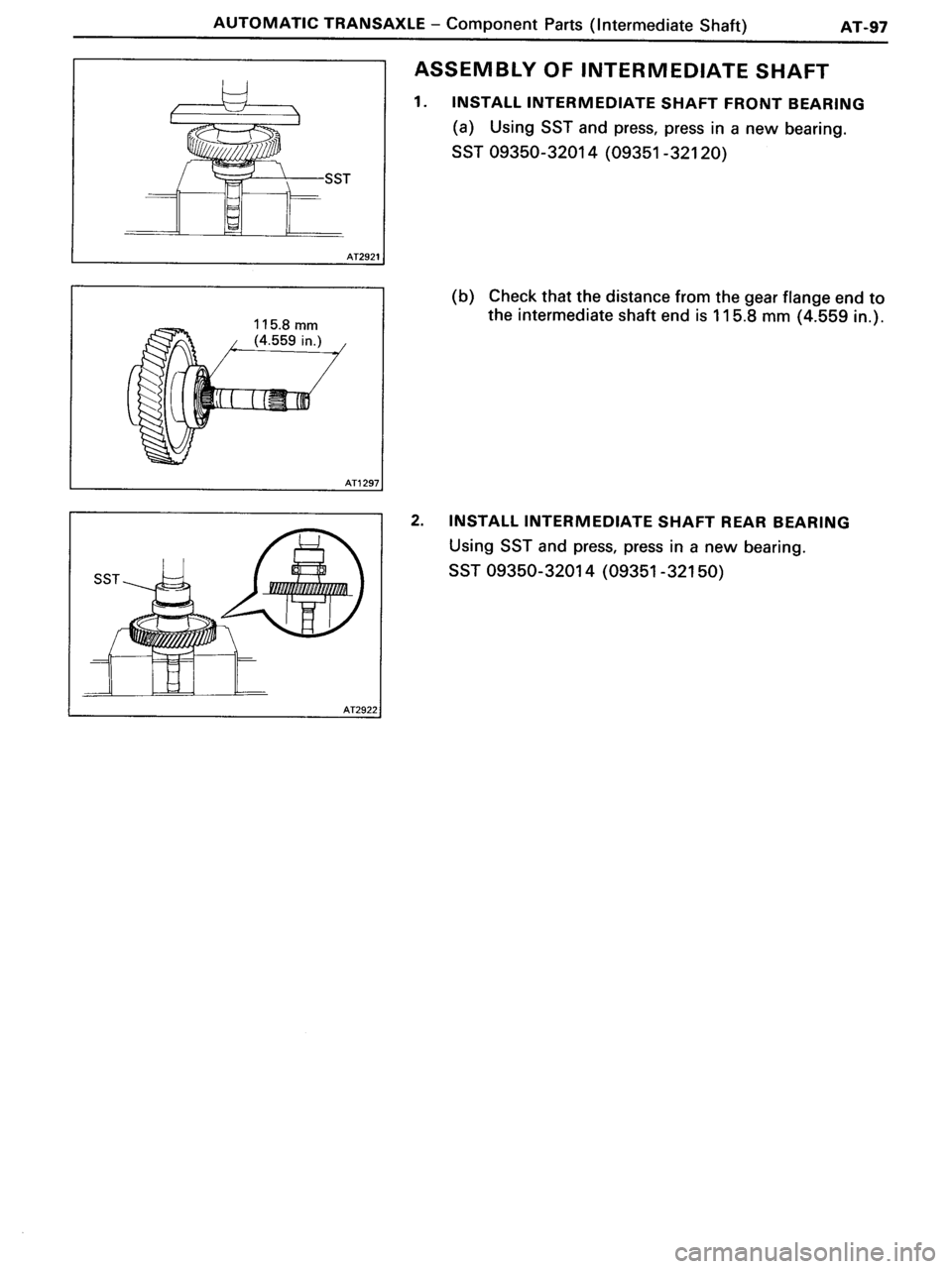 TOYOTA MR-2 1991 Factory Repair Manual TOYOTA MR-2 1991 Factory Repair Manual