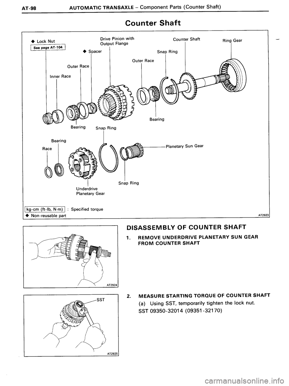 TOYOTA MR-2 1991 Factory Repair Manual TOYOTA MR-2 1991 Factory Repair Manual