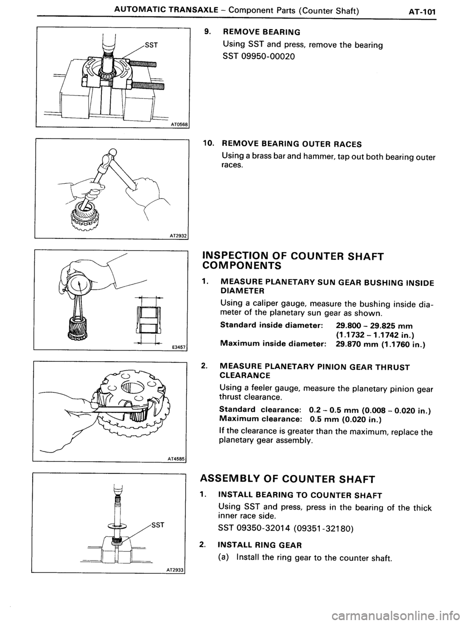 TOYOTA MR-2 1991 Factory Repair Manual TOYOTA MR-2 1991 Factory Repair Manual