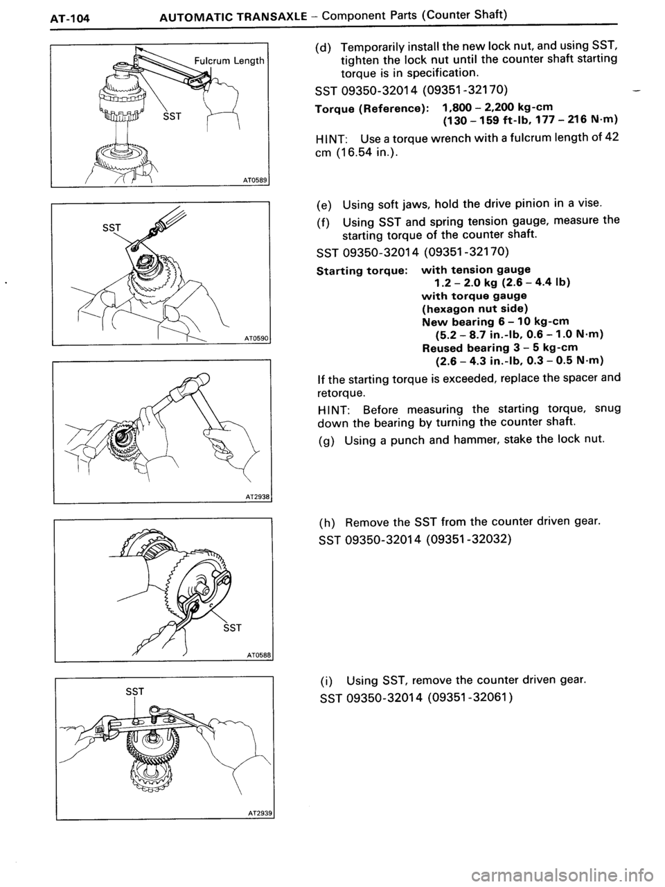 TOYOTA MR-2 1991 Factory Repair Manual TOYOTA MR-2 1991 Factory Repair Manual