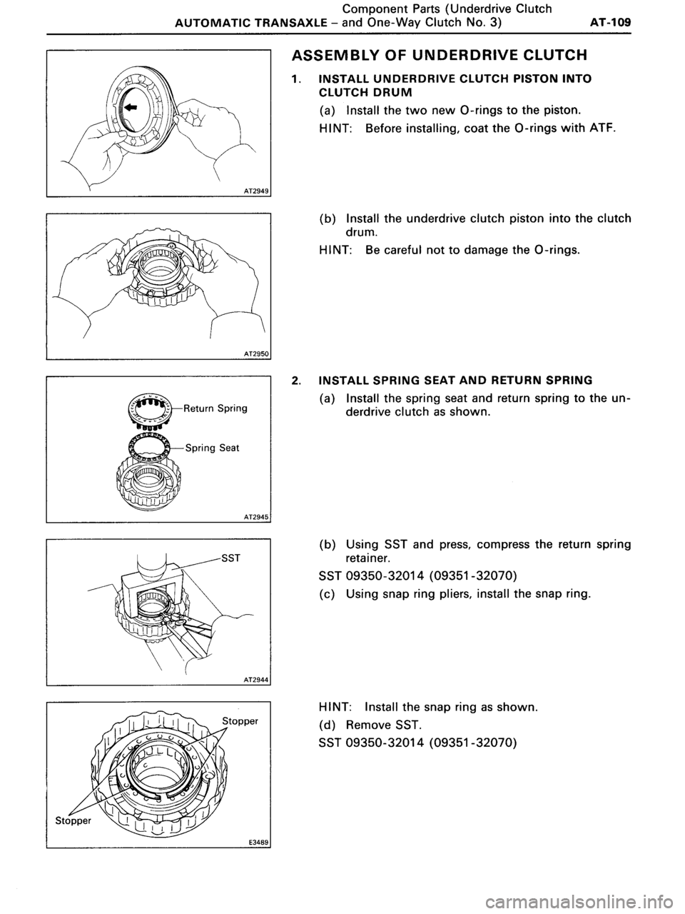 TOYOTA MR-2 1991 Factory Repair Manual TOYOTA MR-2 1991 Factory Repair Manual