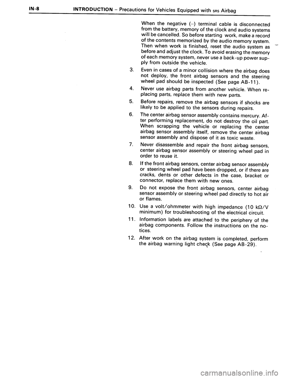 TOYOTA MR-2 1991 Factory Repair Manual TOYOTA MR-2 1991 Factory Repair Manual
