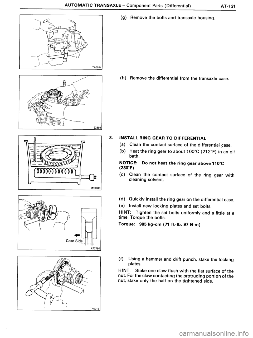 TOYOTA MR-2 1991  Factory Repair Manual 