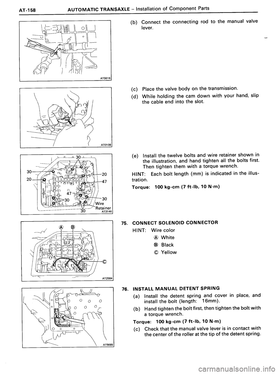 TOYOTA MR-2 1991  Factory Repair Manual 