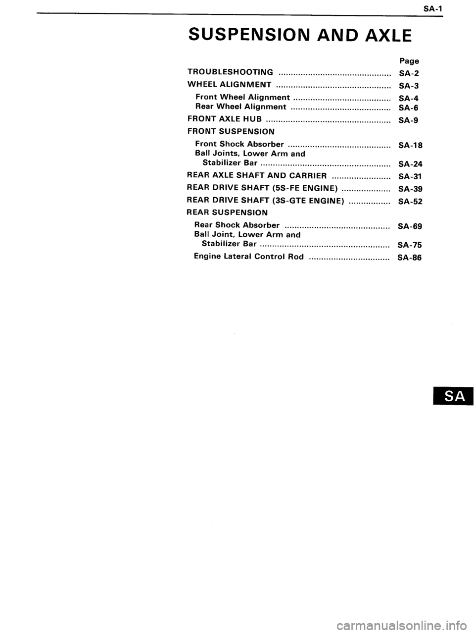 TOYOTA MR-2 1991  Factory Repair Manual 