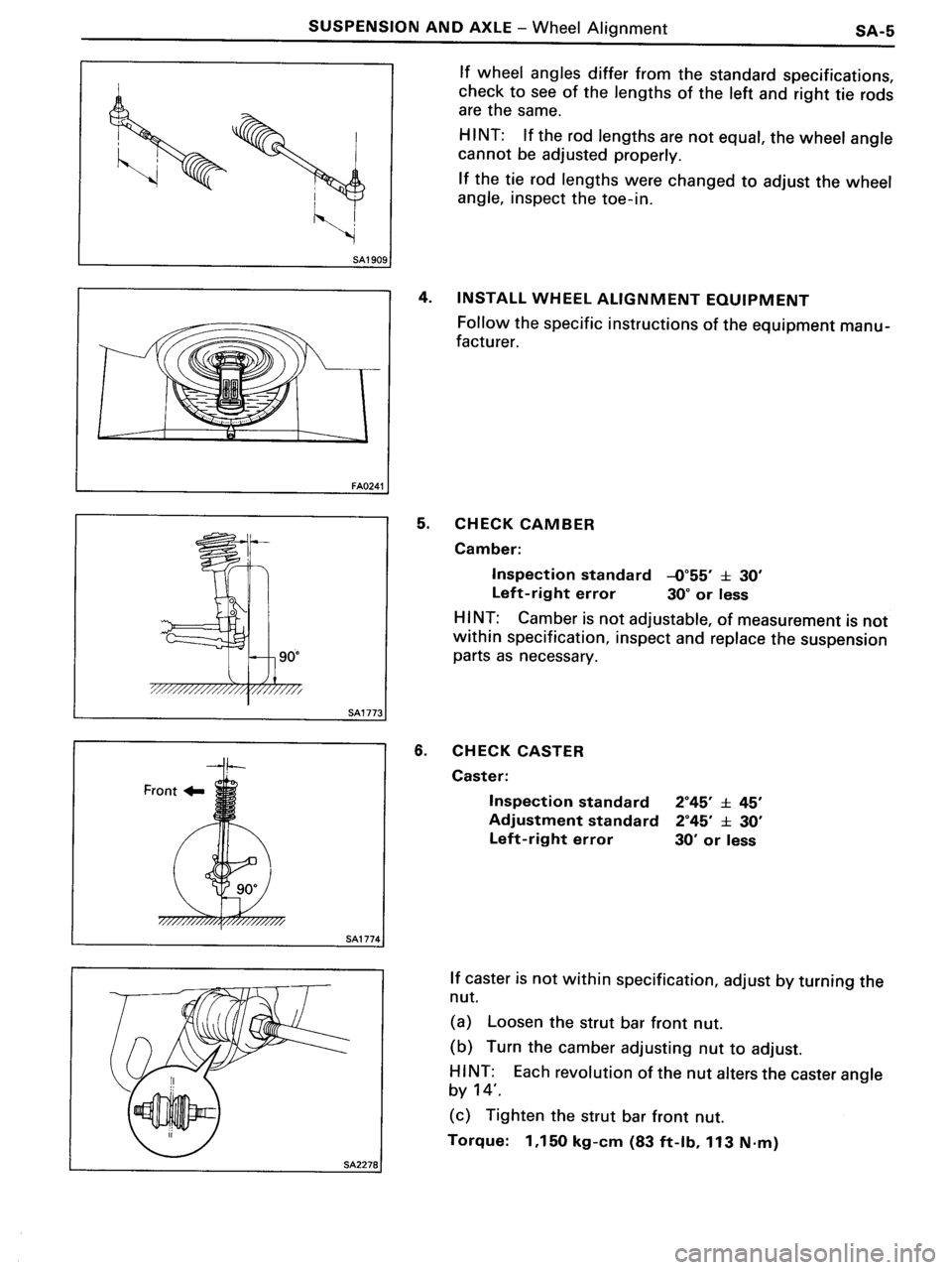 TOYOTA MR-2 1991  Factory Repair Manual 
