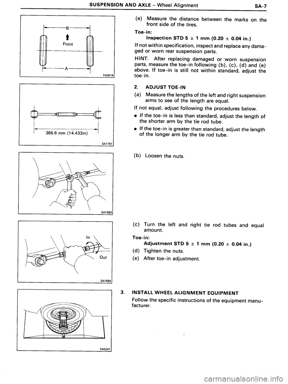 TOYOTA MR-2 1991  Factory Repair Manual 