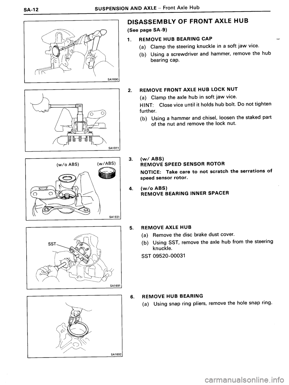 TOYOTA MR-2 1991  Factory Repair Manual 