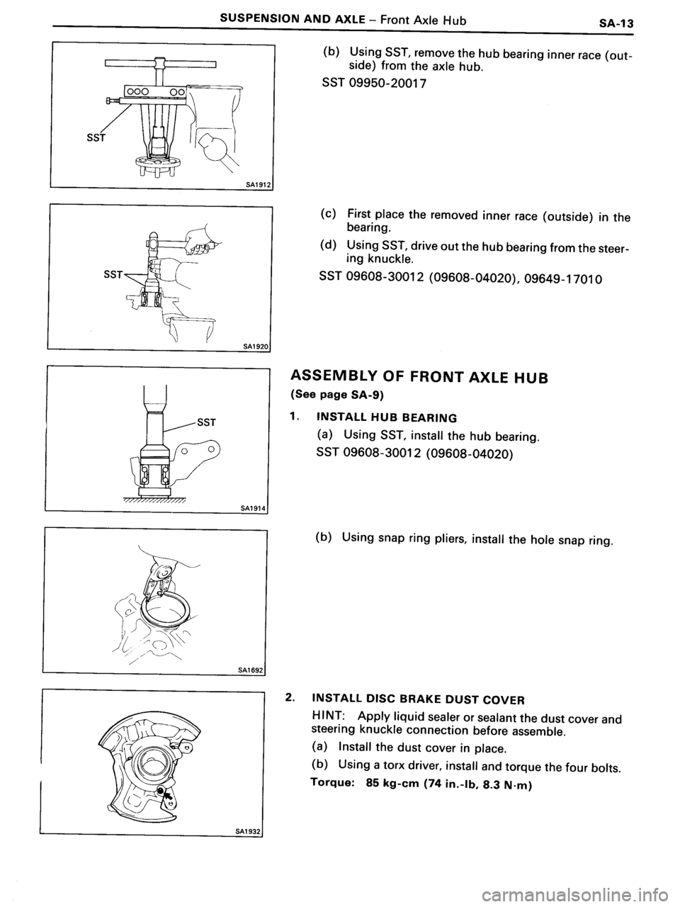 TOYOTA MR-2 1991  Factory Repair Manual 