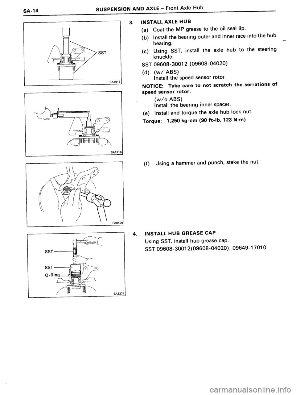 TOYOTA MR-2 1991  Factory Repair Manual 
