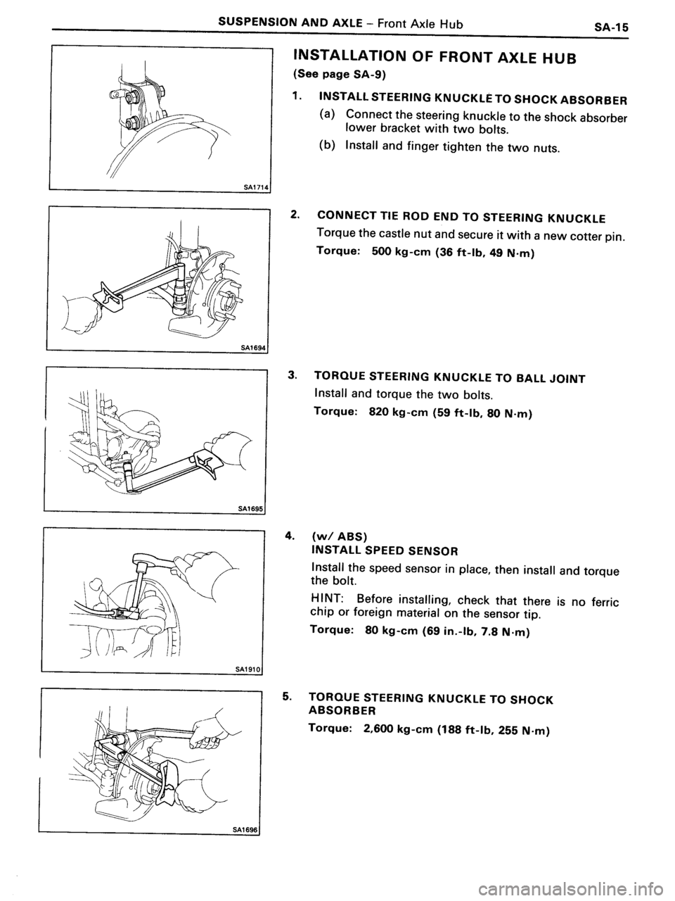 TOYOTA MR-2 1991  Factory Repair Manual 