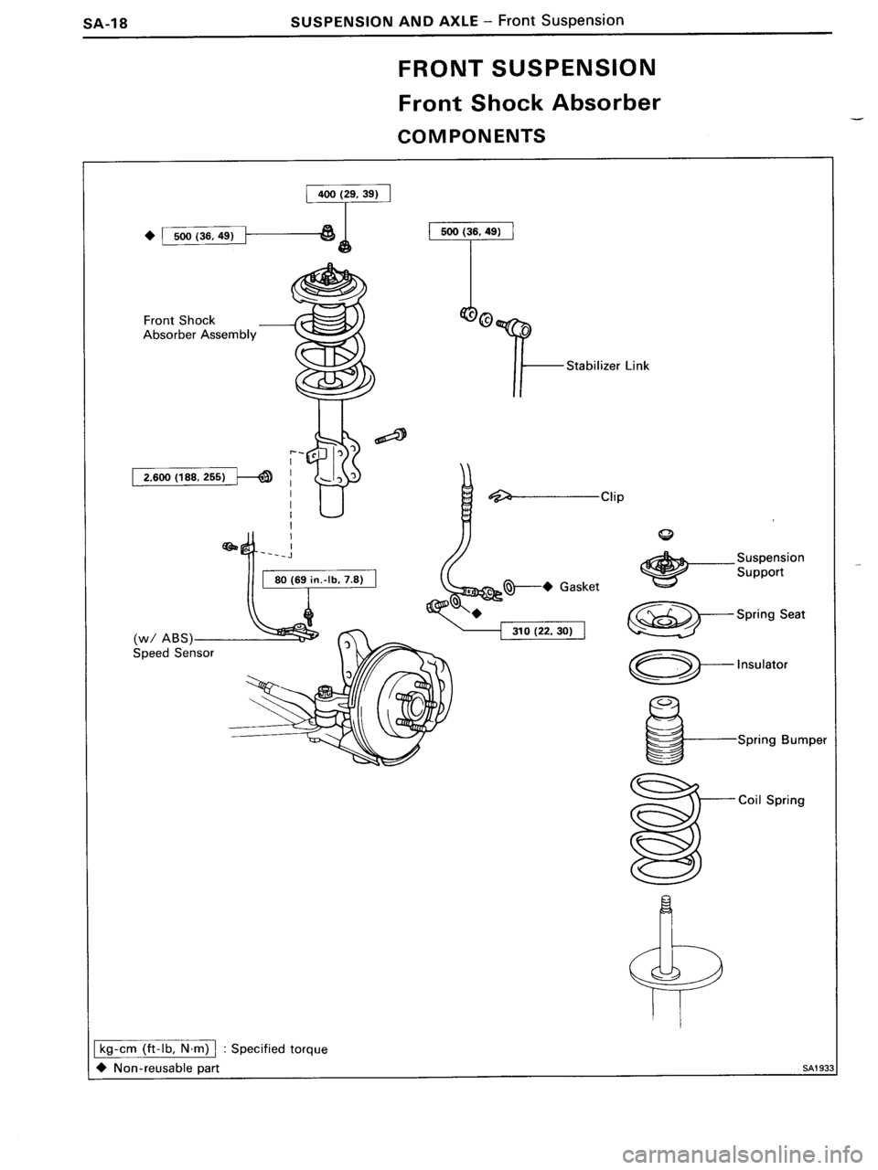 TOYOTA MR-2 1991  Factory Repair Manual 
