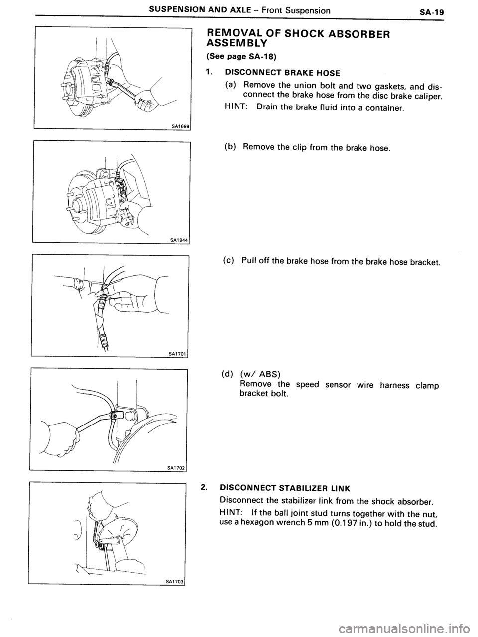 TOYOTA MR-2 1991  Factory Repair Manual 