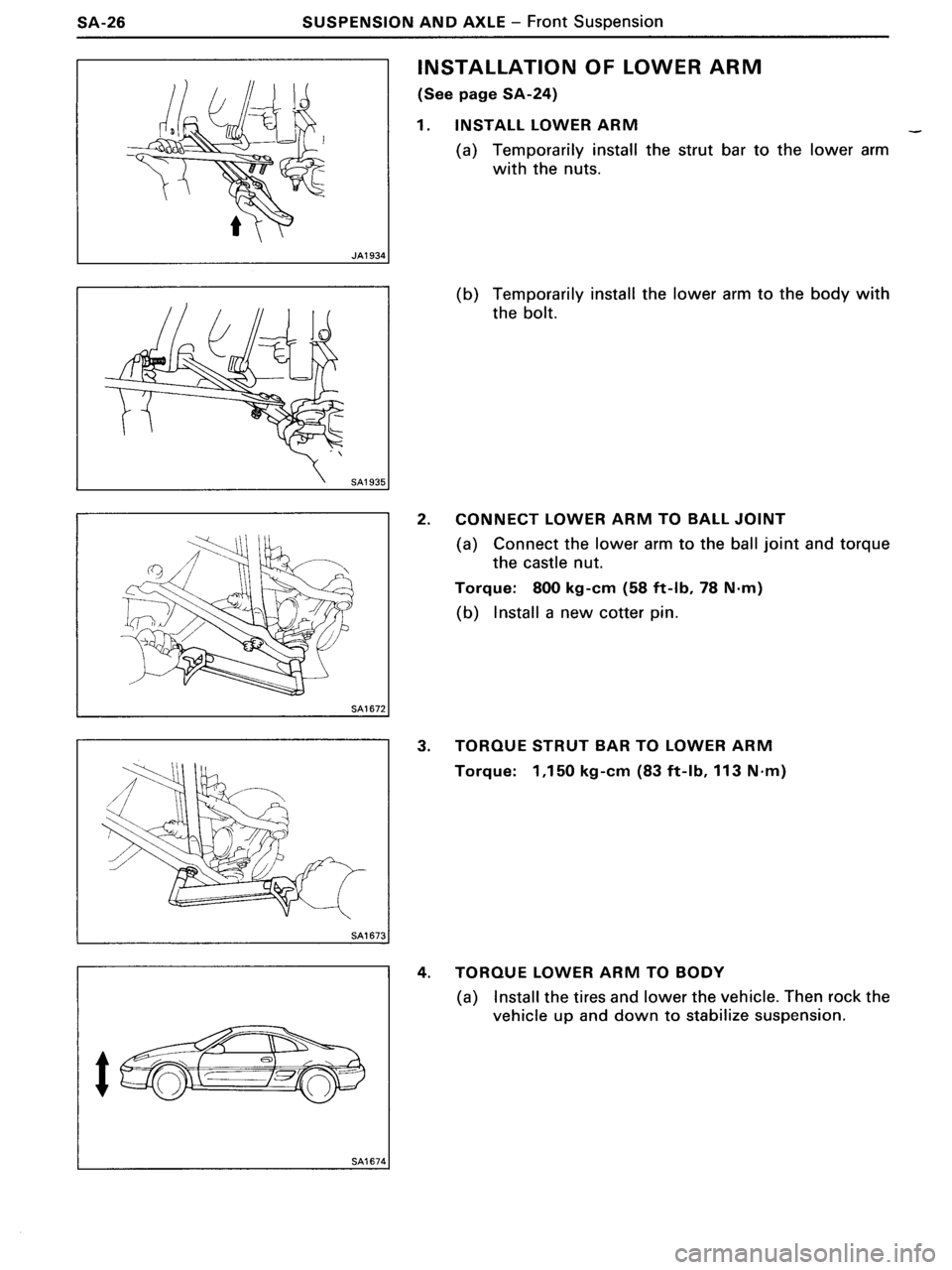 TOYOTA MR-2 1991  Factory Repair Manual 