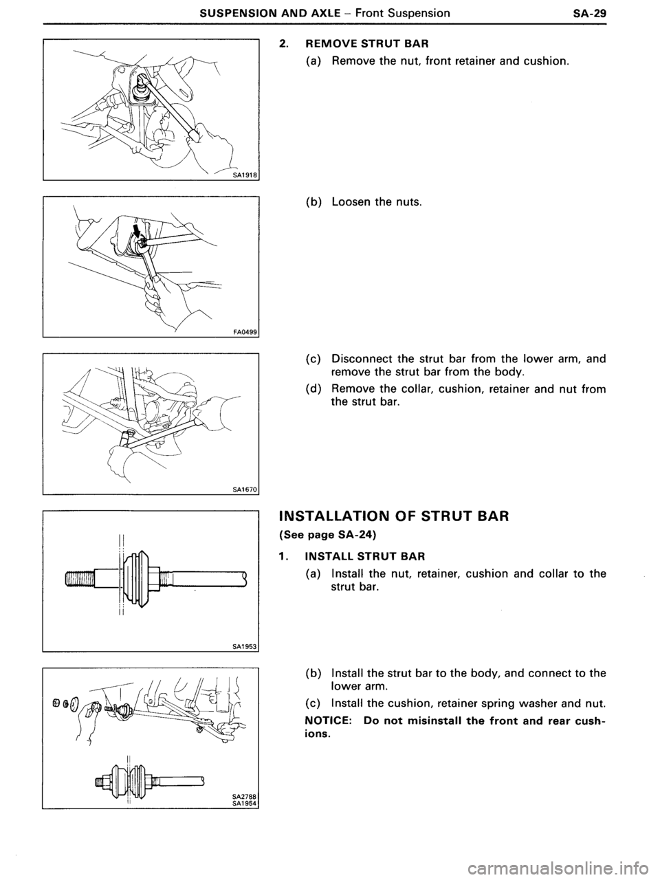 TOYOTA MR-2 1991 Factory Repair Manual TOYOTA MR-2 1991 Factory Repair Manual
