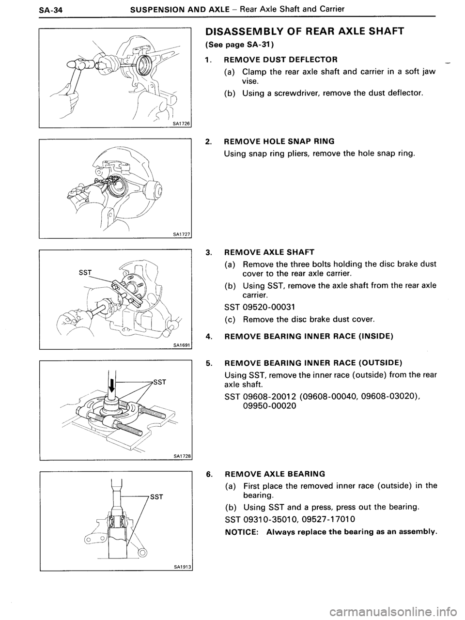 TOYOTA MR-2 1991 Factory Repair Manual TOYOTA MR-2 1991 Factory Repair Manual