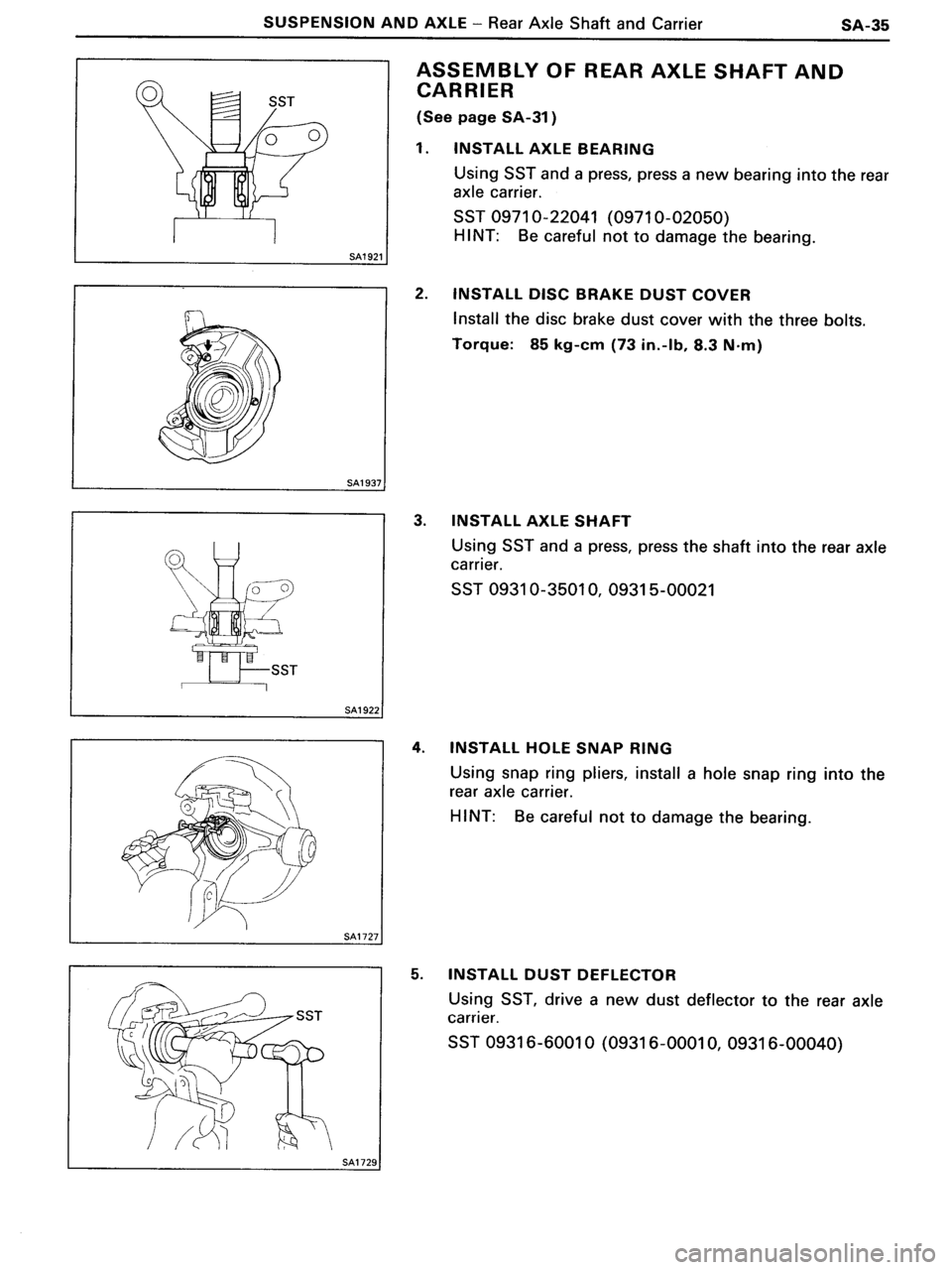 TOYOTA MR-2 1991 Factory Repair Manual TOYOTA MR-2 1991 Factory Repair Manual