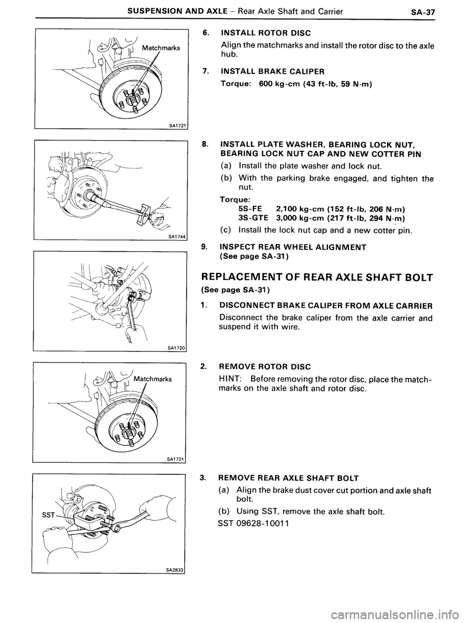 TOYOTA MR-2 1991  Factory Repair Manual 