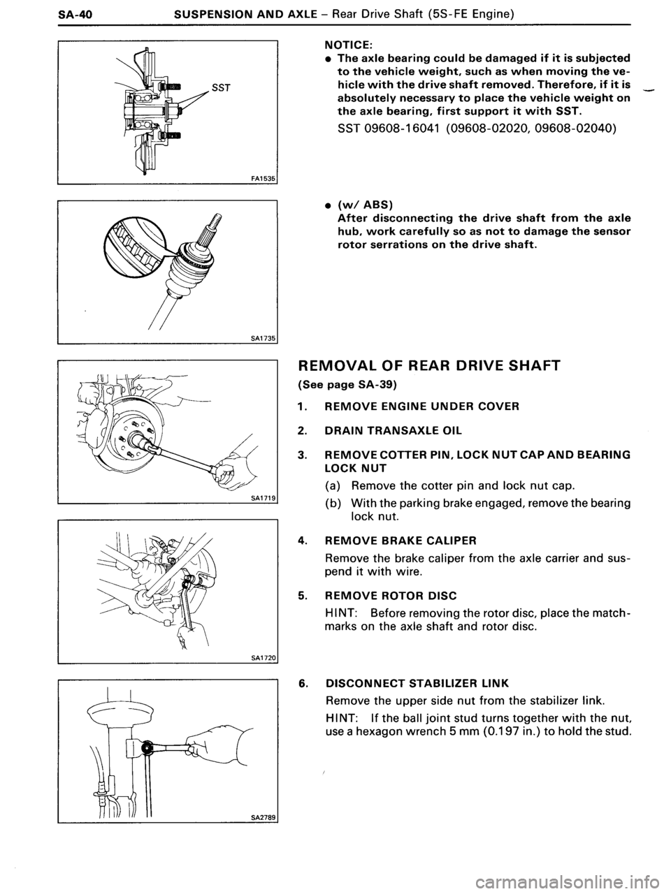 TOYOTA MR-2 1991  Factory Repair Manual 