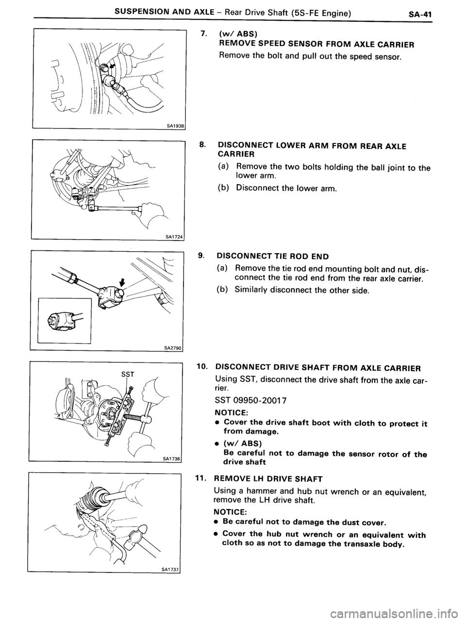 TOYOTA MR-2 1991  Factory Repair Manual 