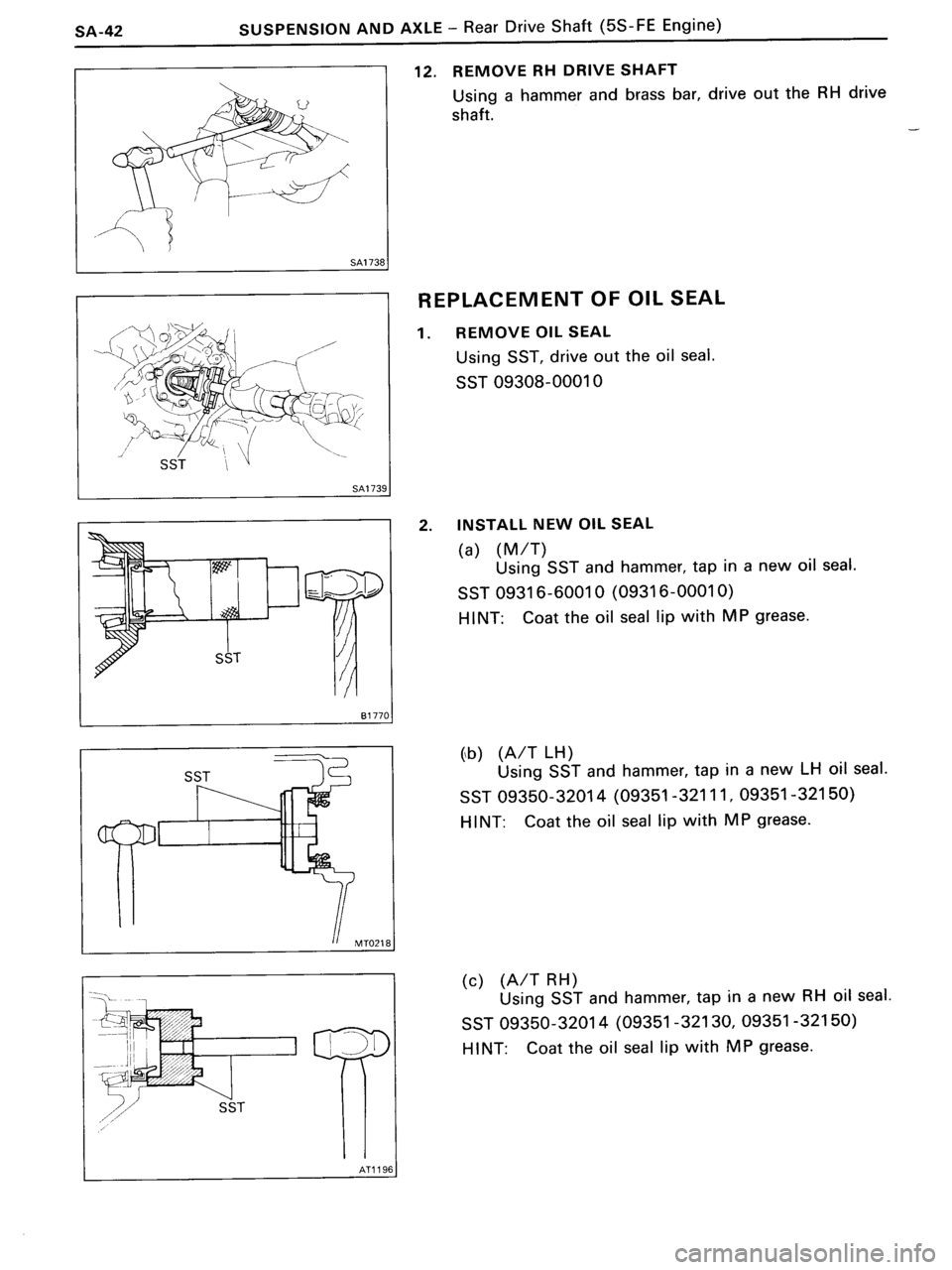 TOYOTA MR-2 1991  Factory Repair Manual 
